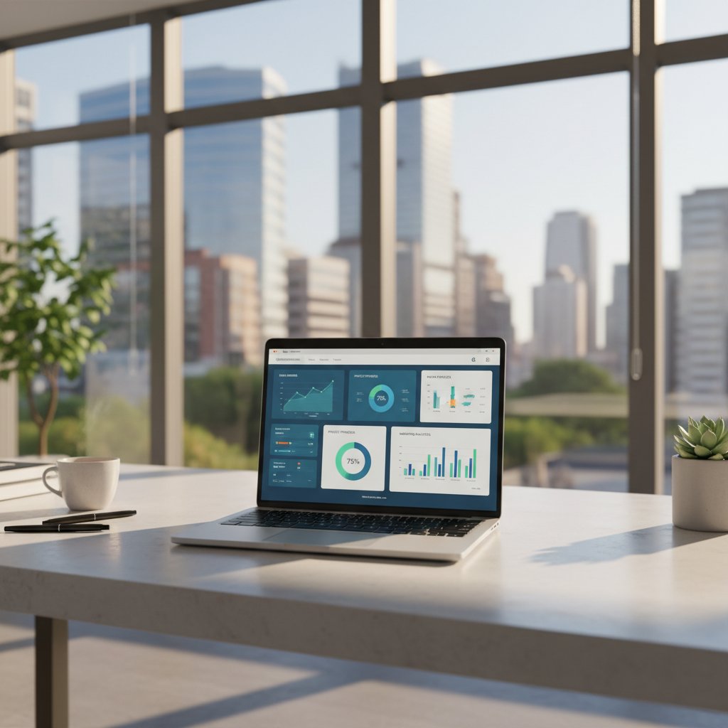 A campaign dashboard in a working office, showing live tracking data